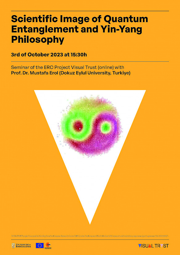 Imagen Científica del Entrelazamiento Cuántico y Filosofía Yin-Yang illustration
